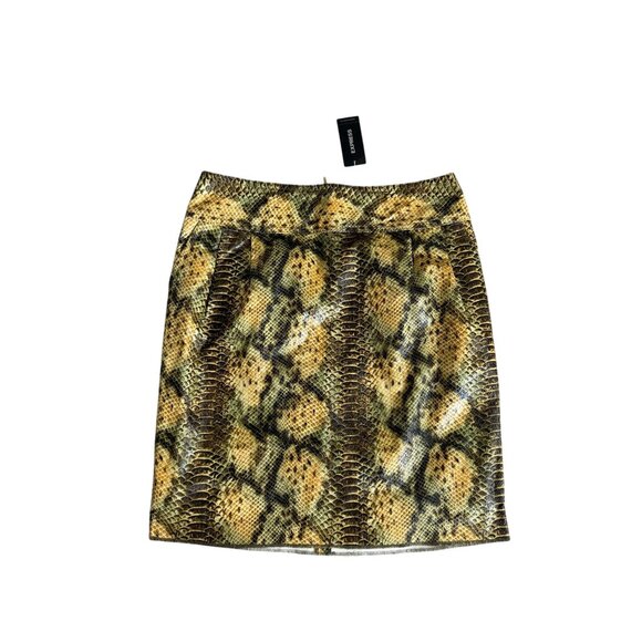 EXPRESS Snake Print Leatherette Skirt Size 8 NEW NWT - Picture 8 of 8